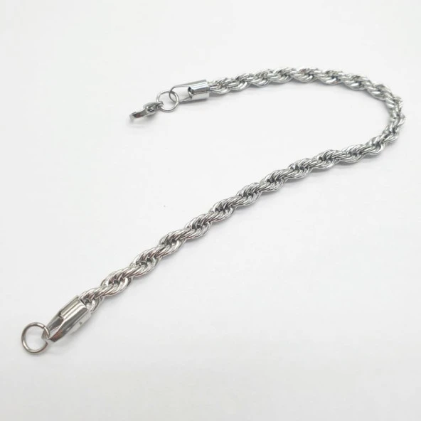 Gümüş Renk Sarmal Zincir Bileklik - 7