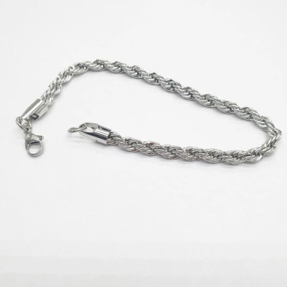 Gümüş Renk Sarmal Zincir Bileklik - 8