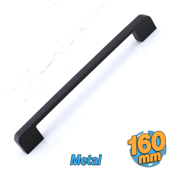 Radus Siyah Metal Kulp 160 mm -16 cm Mobilya Çekmece Mutfak Dolabı Dolap Kulpları Kulbu Kulpu