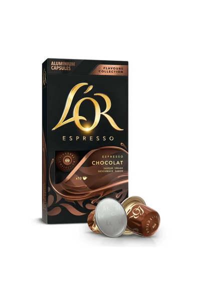 L'OR - Çikolata Aromalı Nespresso Uyumlu 10 Adet Alüminyum Kapsül Kahve