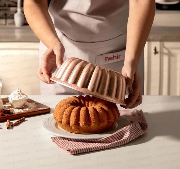 Nehir Açelya Rose Gold 26 cm Döküm Kek Kalıbı - 2