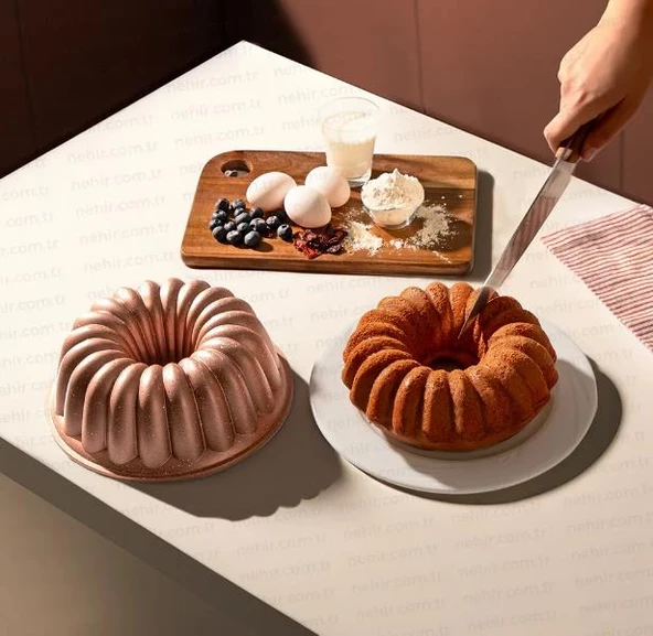 Nehir Açelya Rose Gold 26 cm Döküm Kek Kalıbı