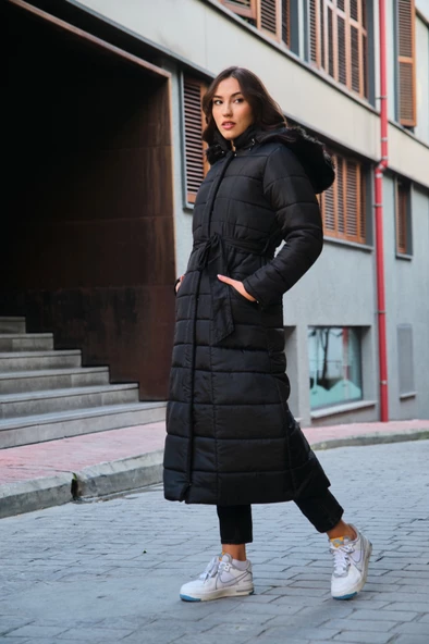 Günlük Kışlık Şişme Tam Boy Kadın Mont - Resim 5