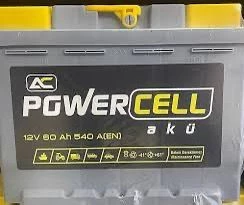 12V 60 AH 540A EN POWERCELL AKÜ 2 YIL GARANTİLİ