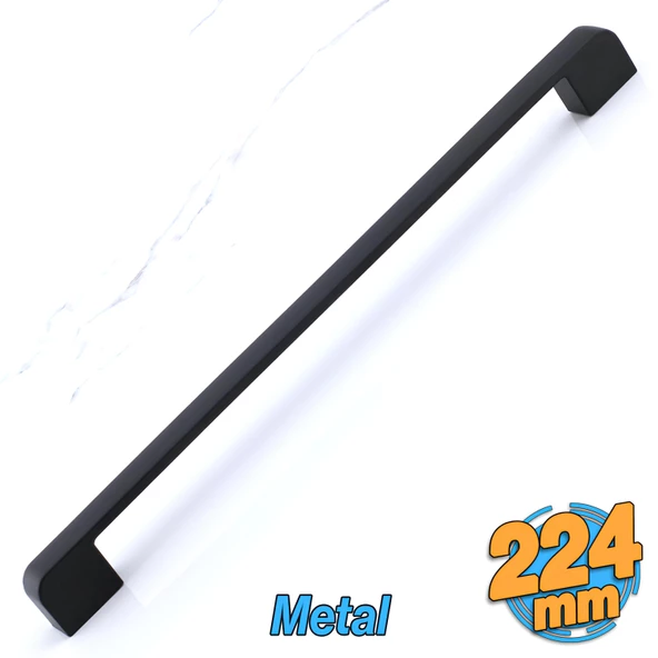 Radus Siyah Metal Kulp 224 mm - 22.4 cm Mobilya Çekmece Mutfak Dolabı Dolap Kulpları Kulbu Kulpu