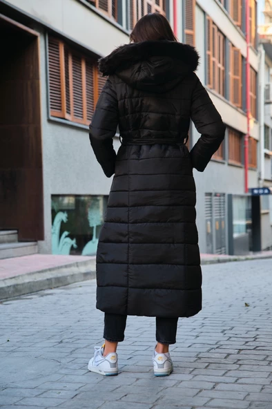 Günlük Kışlık Şişme Tam Boy Kadın Mont - Resim 7