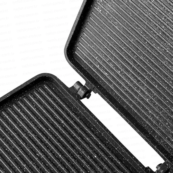 Nehir Lüks Döküm Ocak Üstü Tost Makinesi Siyah - 4