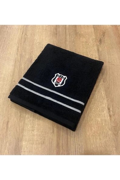 TAÇ LİSANSLI BEŞİKTAŞ ARMA BANYO HAVLUSU SİYAH - 2