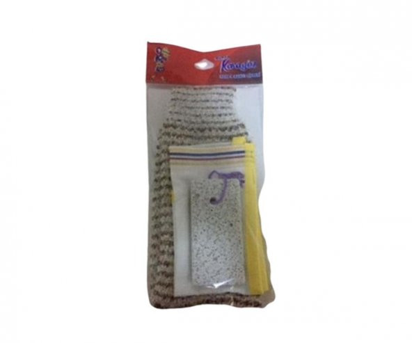 Karagöz 3lü Kese + Lif + Ponza Taşı Set