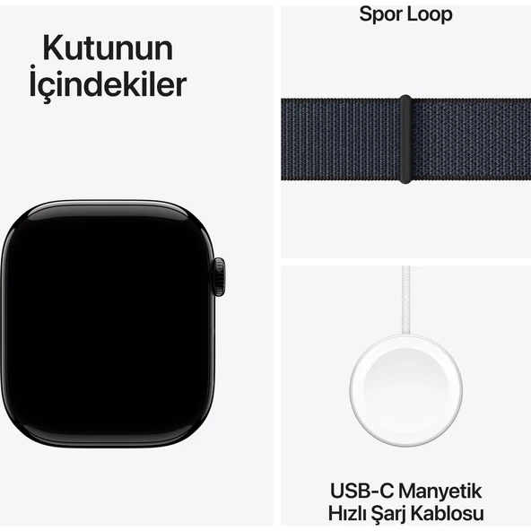 Apple Watch Series 10 Gps 46MM Jet Black Aluminium Case With Ink Sport Loop - 9