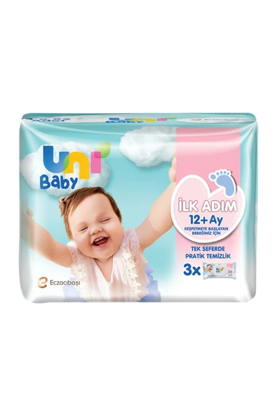UNI BABY İLK ADIM 3LÜ ISLAK MENDİL (12+AY) - 2