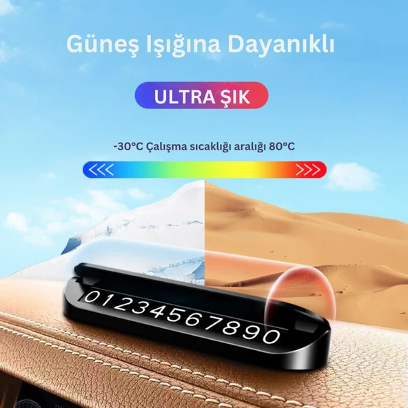 Coofbe Premıum Kapaklı Gizlenebilir Araç Park Telefon Numaratörü Geçici Park Telefon Numaratörü - 5