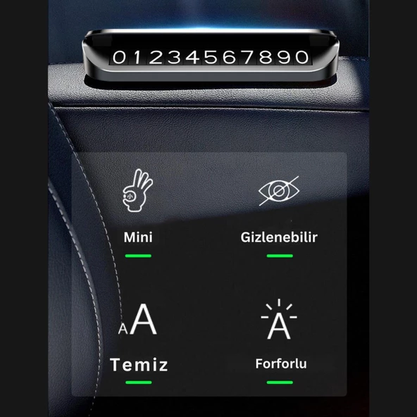 Coofbe Premıum Kapaklı Gizlenebilir Araç Park Telefon Numaratörü Geçici Park Telefon Numaratörü - 3