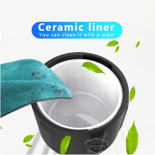 Üniversal Porselen Yanmaz Koku Geçirmez Mavi Işıklı Lüx Oto Küllük Dumansız Kapaklı Spor Araç İçi Küllük Araba Küllüğü Gold Karbon - 10