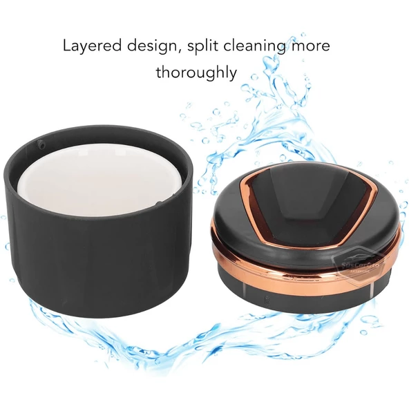 Üniversal Porselen Yanmaz Koku Geçirmez Mavi Işıklı Lüx Oto Küllük Dumansız Kapaklı Spor Araç İçi Küllük Araba Küllüğü Gold Karbon - 8