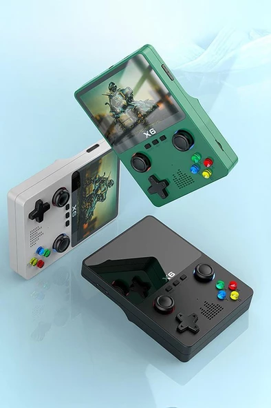 Torima X6 Yeşil 4000+ Klasik Oyunlu 3.5 İnç IPS Ekran Kablosuz Atari Retro Oyun Konsolu - 3