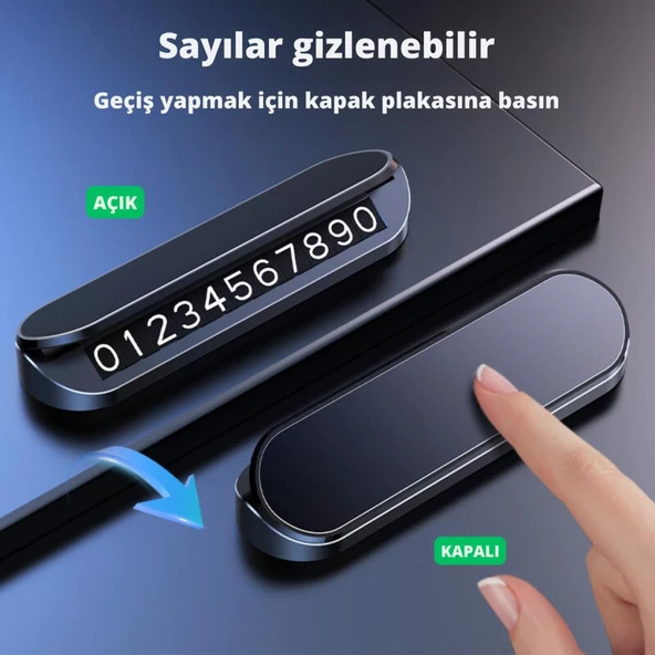 Coofbe Premıum Kapaklı Gizlenebilir Araç Park Telefon Numaratörü Geçici Park Telefon Numaratörü - 4