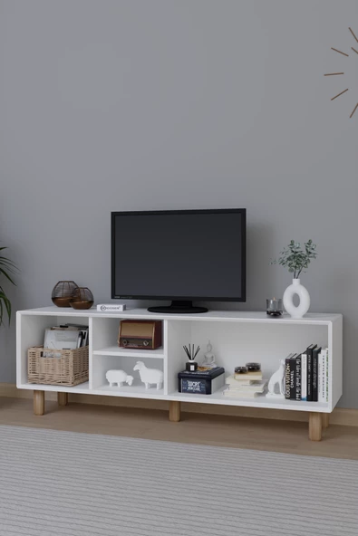 Midoser Bohem Serisi Natura Mat Beyaz Tv Ünitesi - 4