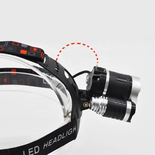 3 Başlıklı Şarjlı  Kafa Feneri   Wt-256 - Resim 3