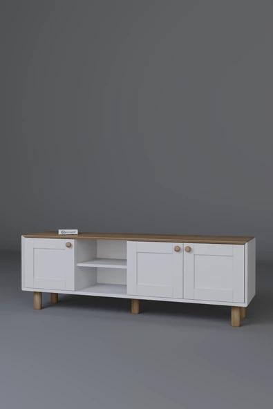 Midoser Bohem Serisi Garden Meşe - Beyaz Tv Ünitesi - 7