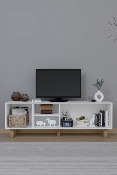 Midoser Bohem Serisi Natura Mat Beyaz Tv Ünitesi - 3