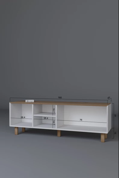 Midoser Bohem Serisi Garden Meşe - Beyaz Tv Ünitesi - 8