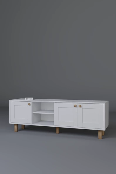 Midoser Bohem Serisi Natura Mat Beyaz Tv Ünitesi - 7