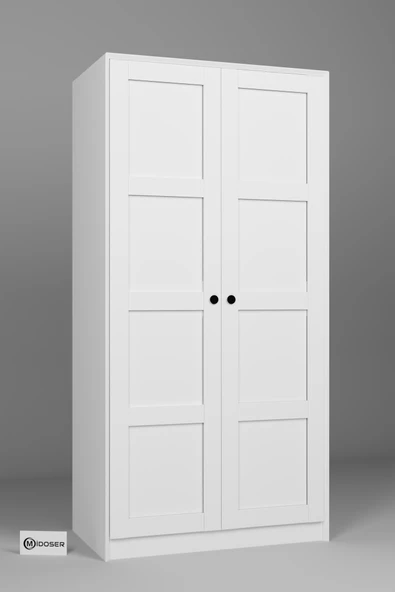 Midoser Lucas 6 Kapaklı 10 Raflı Elbise Dolabı-gardırop Seti Beyaz 282 Cm - 4