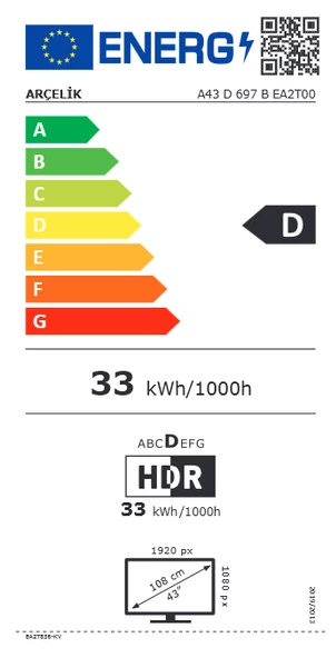 Arçelik A43 D 697 B Full HD 43'' 109 Ekran Uydu Alıcılı Android Smart LED TV - 5