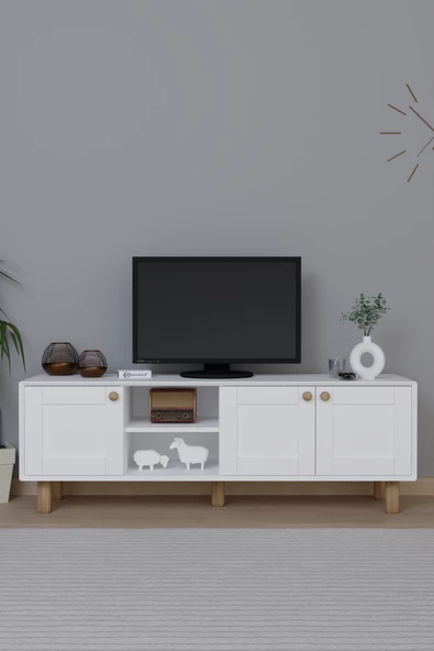 Midoser Bohem Serisi Natura Mat Beyaz Tv Ünitesi