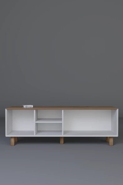 Midoser Bohem Serisi Garden Meşe - Beyaz Tv Ünitesi - 6