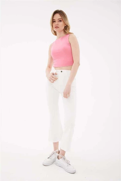 FASHION FRIENDS KADIN CROP FLARE DENİM PANTOLON 23Y-PNT0294K1 - 6