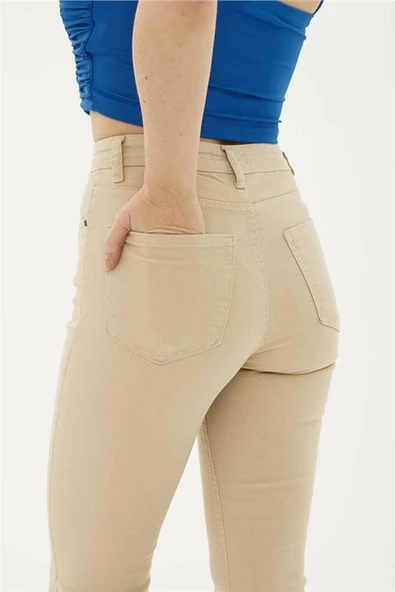 FASHION FRIENDS KADIN CROP FLARE DENİM PANTOLON 23Y-PNT0294K1 - 5