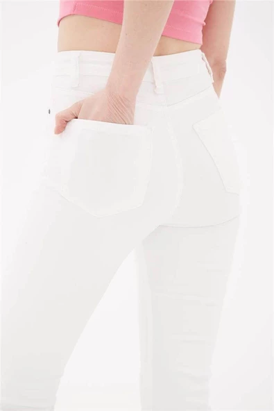 FASHION FRIENDS KADIN CROP FLARE DENİM PANTOLON 23Y-PNT0294K1 - 10