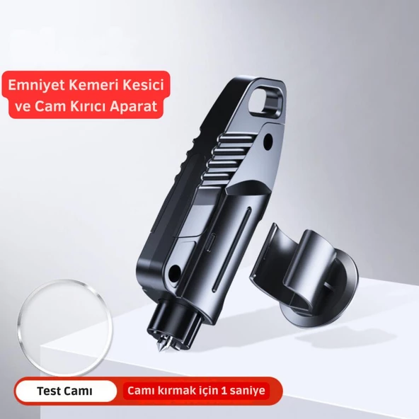 Polham 2in1 Araç Cam Kırıcı ve Emniyet Kemer Kesici, Araç İçi Acil Durum Kiti, Ultra Güçlü Kırıcı ve Kesici - 5