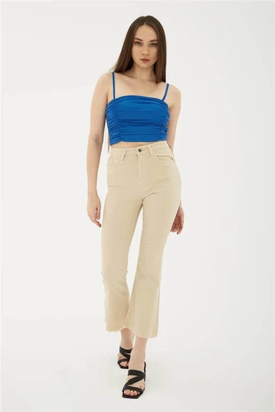FASHION FRIENDS KADIN CROP FLARE DENİM PANTOLON 23Y-PNT0294K1 - 2