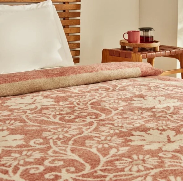 Karaca Home Flara Terra Cota Çift Kişilik Pamuklu Battaniye - 3
