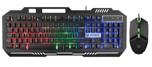 Hytech HKM-X86 QUIN Siyah Usb Gökkuşağı Zemin Aydınlatmalı Gaming Oyuncu Klavye + Mouse Set