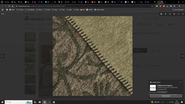 Karaca Home Flara Yeşil Çift Kişilik Pamuklu Battaniye - 3