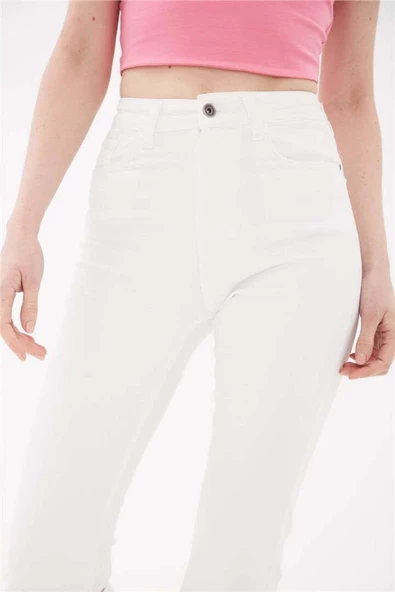 FASHION FRIENDS KADIN CROP FLARE DENİM PANTOLON 23Y-PNT0294K1 - 9