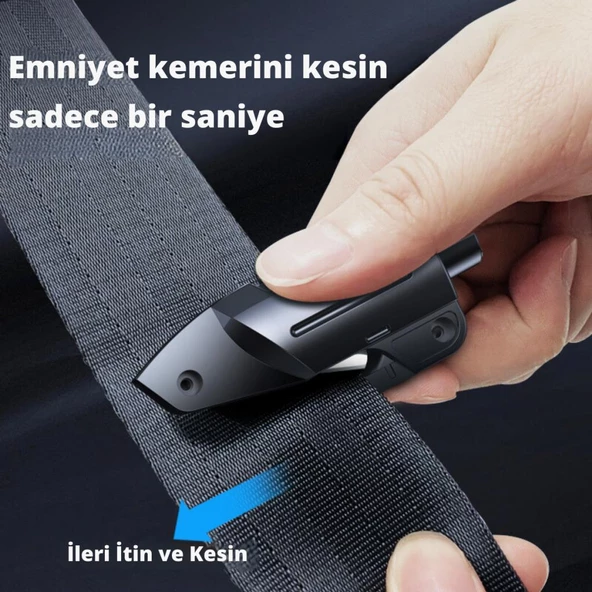 Polham 2in1 Araç Cam Kırıcı ve Emniyet Kemer Kesici, Araç İçi Acil Durum Kiti, Ultra Güçlü Kırıcı ve Kesici - 3
