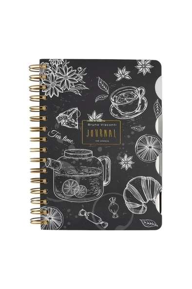 Bruno Visconti Spiralli Ayraçlı Not Defteri A5 Tea Time - 5