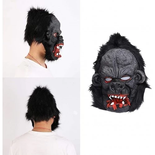 Lateks Goril Maskesi Siyah Saçlı 2 No - Resim 3