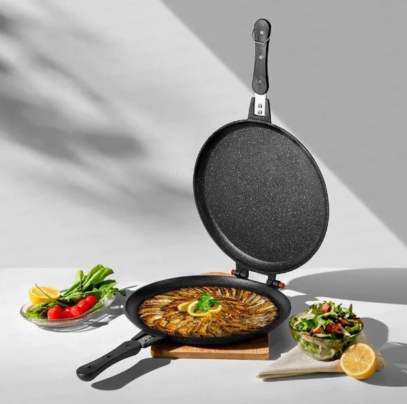 Nehir Döküm 30 Cm Balık Ve Börek Tavası Siyah