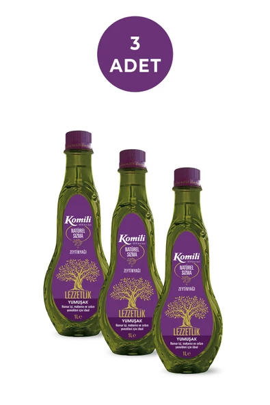 KOMİLİ LEZZETLİK YUMUŞAK SIZMA ZEYTİNYAĞI 1 LT * 3 ADET