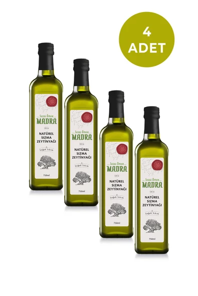 SEZAİ ÖMER MADRA 750 ML SIZMA ZEYTİNYAĞI CAM ŞİŞE * 4 Adet - 2