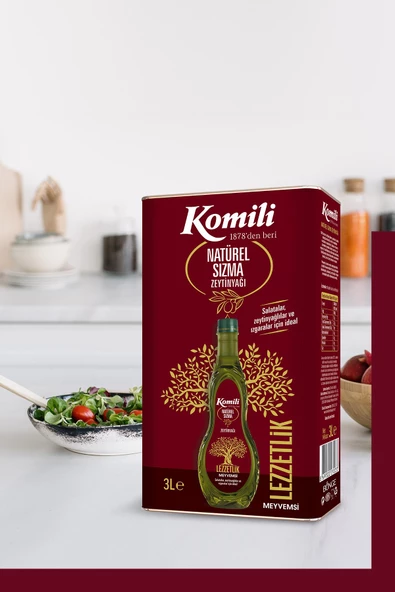 KOMİLİ SIZMA MEYVEMSİ ZEYTİNYAĞI 3 LT TENEKE - 3