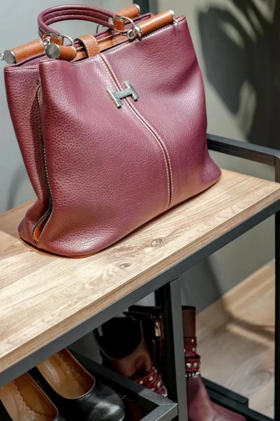 Digithome Metal Portmanto Elbise Askılığı Vestiyer,Ayakkabılık Atlantik Çam 1-1-369 - 4