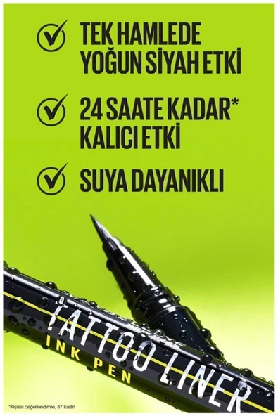 Maybelline New York Tattoo Liner Ink Pen - Black/Siyah 3600531669454 - 3