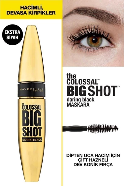 Maybelline New York The Colossal Big Shot Daring Black Maskara - Ekstra Siyah 30143401 - 4